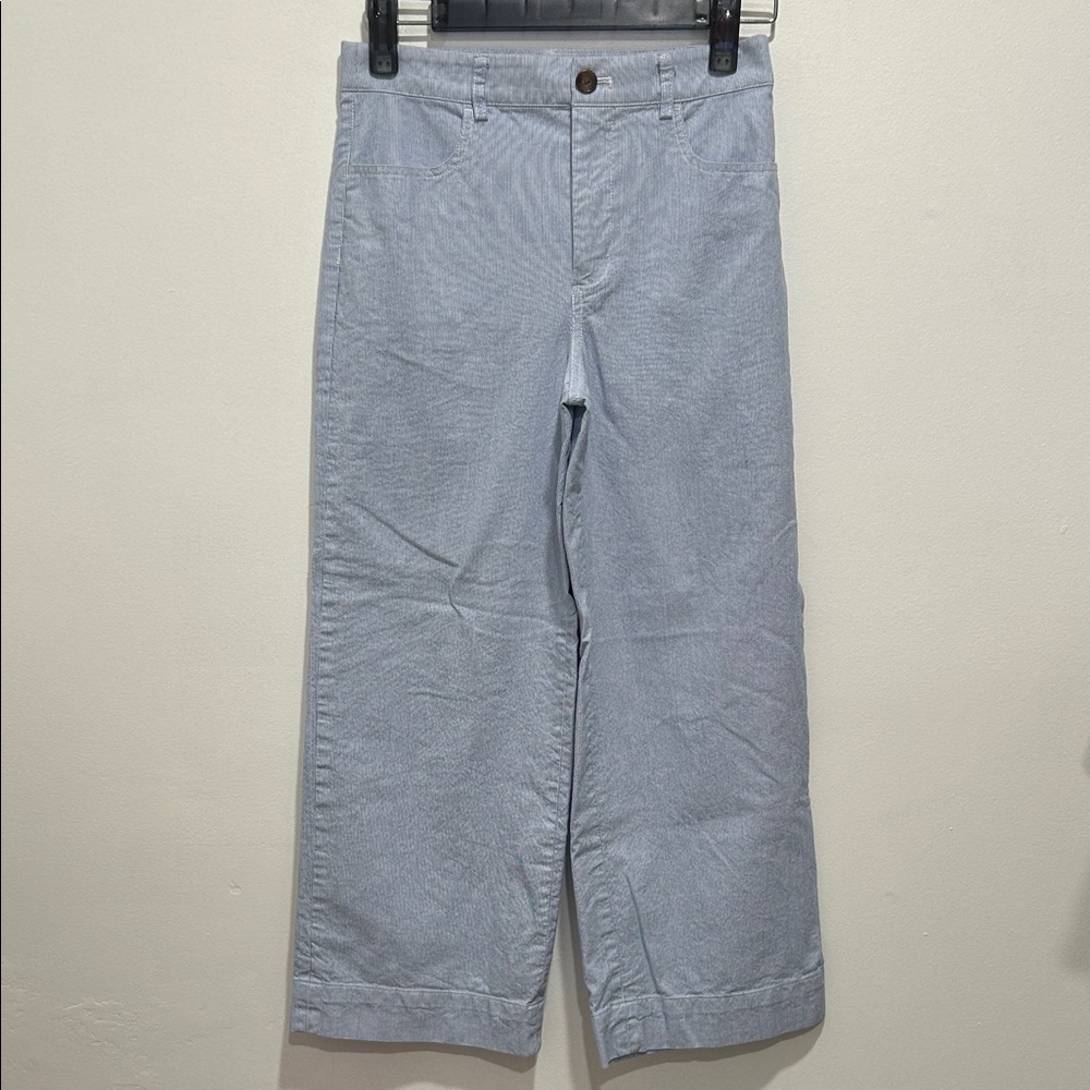 J. Crew Factory Pale Blue Corduroy Cropped Wide-Leg Pants